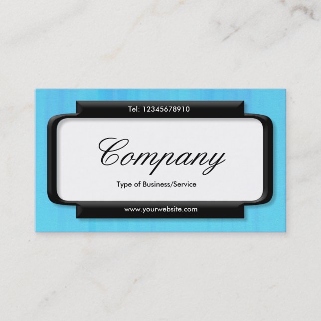 Stylish Panel (Script font) - Blue Painted Texture Business Card (Front)