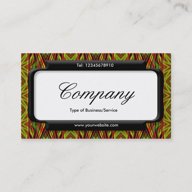 Stylish Panel (Script font) - Retro Pattern Business Card (Front)