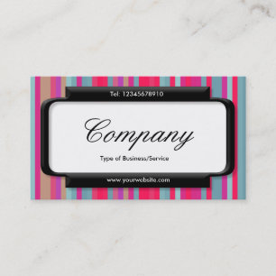Stylish Panel (Script font) - Stripes 07 Business Card