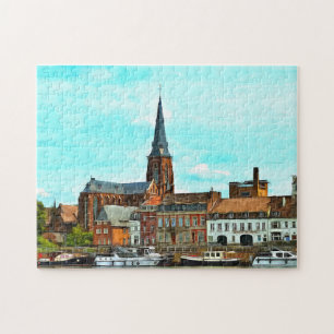 Stylish panorama of Maastricht Jigsaw Puzzle