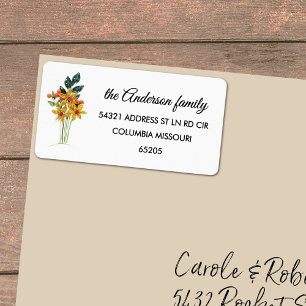 Stylish Paper Quilled Flowers Return Address Label