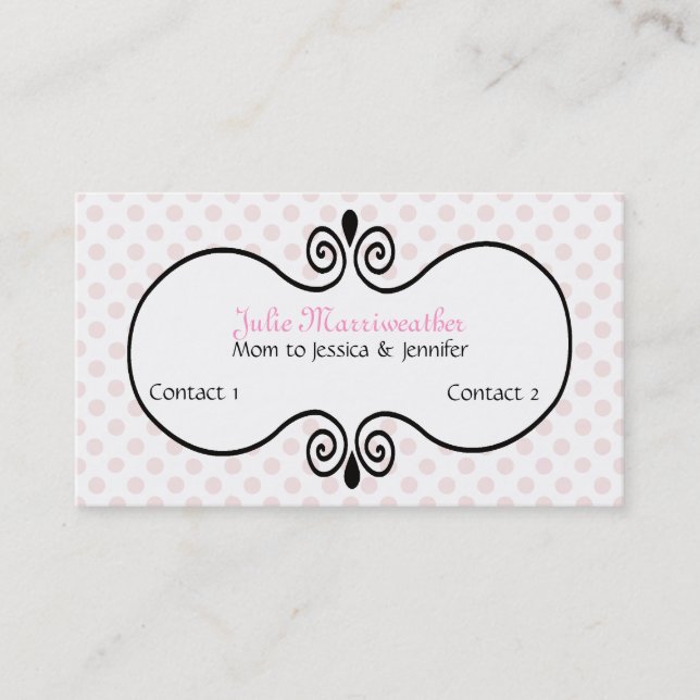 Stylish Paris High Fashion Mummy Calling Card (Front)