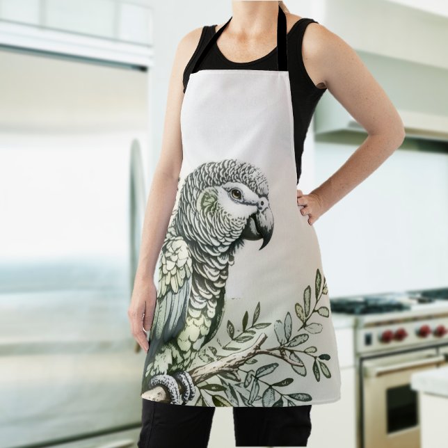 Stylish Parrot All-Over Print Apron (Creator Uploaded)