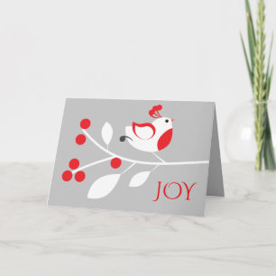 Stylish Partridge Joy Christmas Greeting Card
