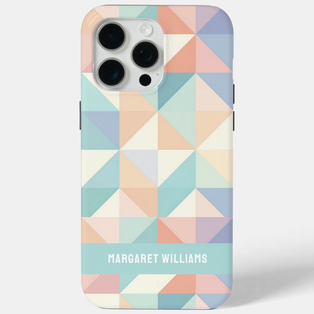 Stylish Pastel Colours Geometric Pattern Design Case-Mate iPhone Case (Back)