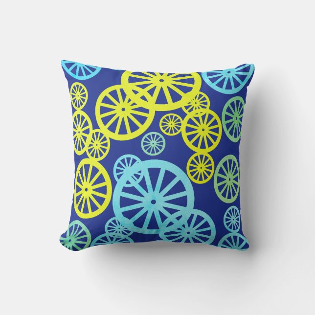 Stylish Pastel Colours Wheels Circle Pillow Cushio (Front)
