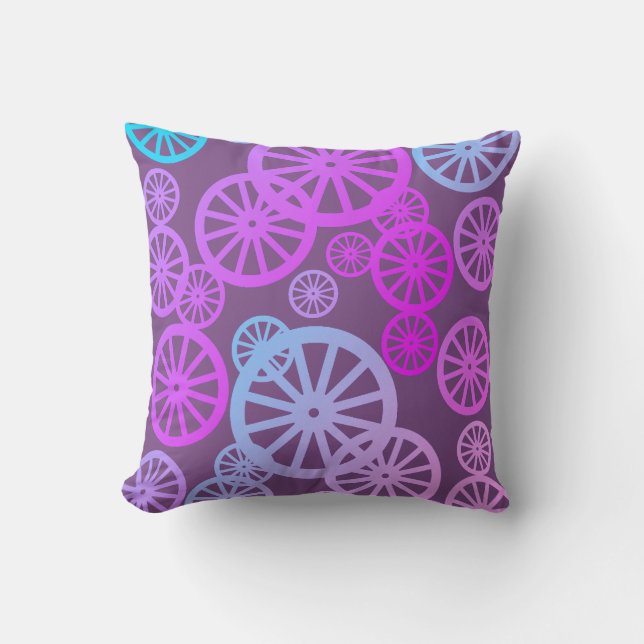 Stylish Pastel Colours Wheels Circle Pillow Cushio (Front)
