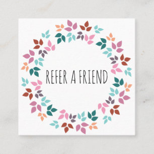 Stylish Pastel Floral Hair Stylist Leafy Wreath Appointment Card