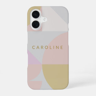Stylish Pastel Geometric Shapes Personalised iPhone 16 Case