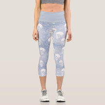 Stylish pastel goth French blue skulls botanical