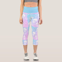 Stylish pastel goth ombre pink & blue skulls