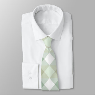 Stylish Pastel Green Geometric Diamond Pattern Tie