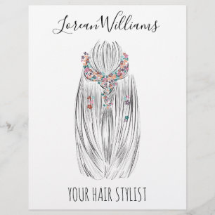 Stylish Pastel Hair Stylist Braid Hairstyle Flower Flyer