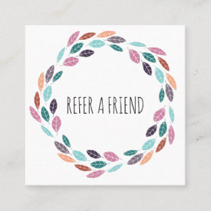Stylish Pastel Leafy Hair Stylist Floral Wreath Appointment Card