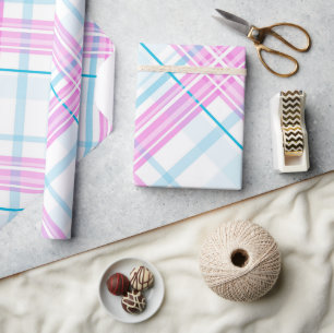Stylish Pastel Plaid Wrapping Paper