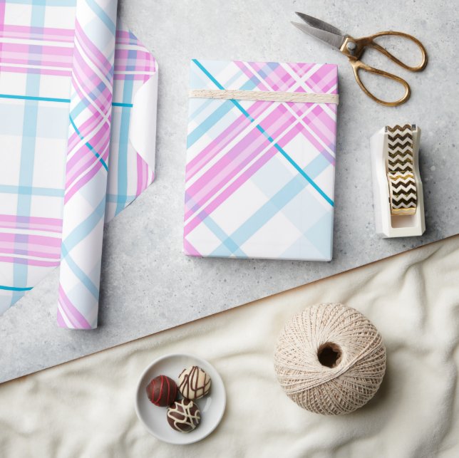 Stylish Pastel Plaid Wrapping Paper (Crafts)