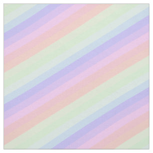 Stylish Pastel Striped Diagonal Pattern Fabric