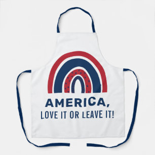 Stylish Patriotic USA American Rainbow 4th Of July Apron