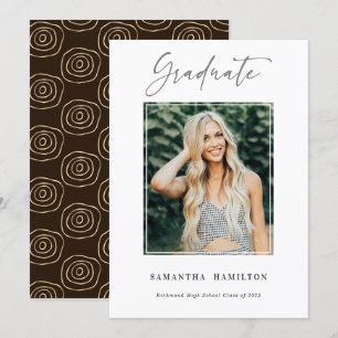 Stylish Pattern Graduation Photo Announcement