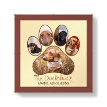Stylish Paw Print Photo Collage with Custom Text