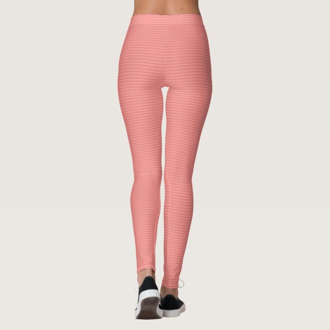 Stylish Peach Colour Stripes Modern Womens Best Leggings (Back)