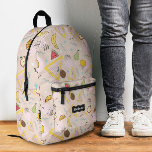 Stylish Peach Watermelon Lemon Tropical Fruit Pink Printed Backpack