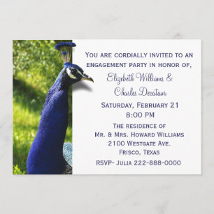 Stylish Peacock Engagement Party Invitation