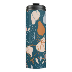 Stylish Pear: Scandinavian Dark Pattern Thermal Tumbler