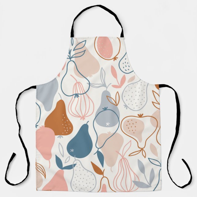 Stylish pear seamless pattern in scandinavian styl apron (Front)