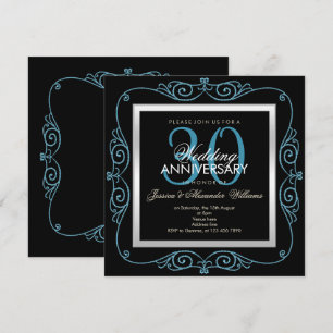 Stylish Pearl Framed 30th Wedding Anniversary Invitation