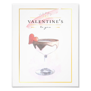 Stylish Pencil Art St. Valentine's Day Cocktail Photo Print