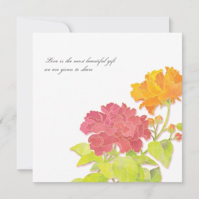 Stylish Peony Garden Midsummer Wedding Invitation (Front)