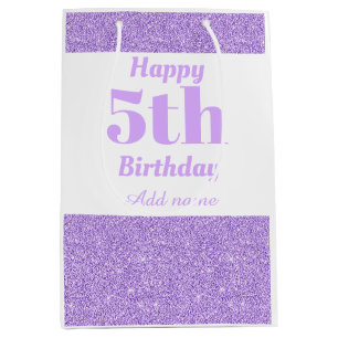 Stylish personalised 5th birthday gift bag