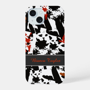 stylish & personalised cat pattern iPhone 15 case