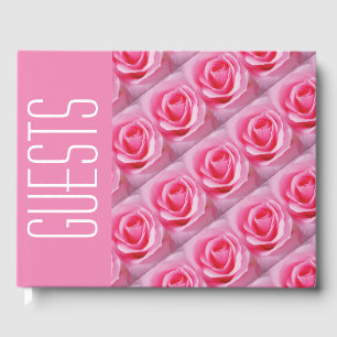 Stylish Personalised Christian Scripture PINK ROSE Guest Book