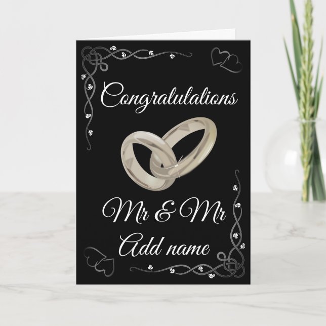 Stylish personalised congratulations mr & mr card (Front)