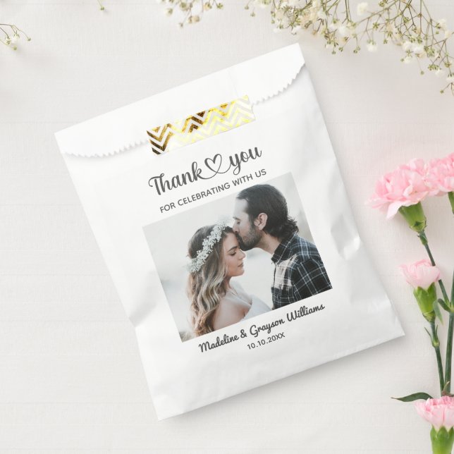 Stylish Personalised Custom Photo Romantic Wedding Favour Bags (Sealed)