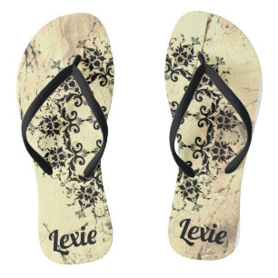 Stylish Personalised Damask  Flip Flops