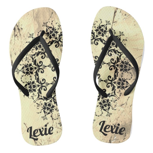 Stylish Personalised Damask  Flip Flops (Footbed)