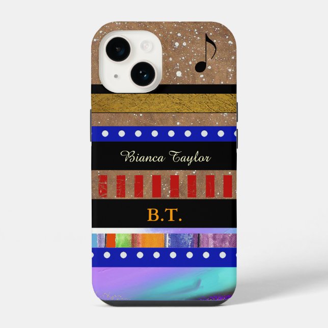 stylish & personalised different stripes iPhone case (Back)