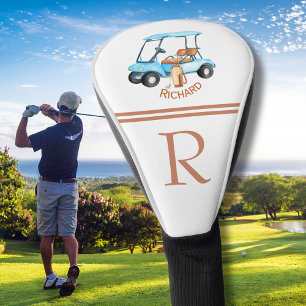 Stylish Personalised Golf Cart Monogram Name Head Cover