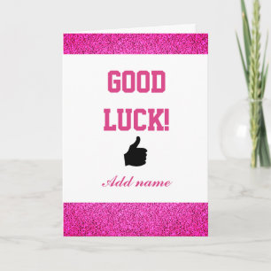 Stylish personalised good luck card