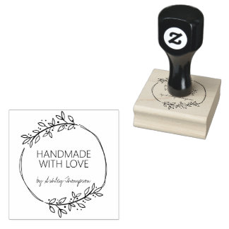 Stylish Personalised Handmade By Rubber Stamp
