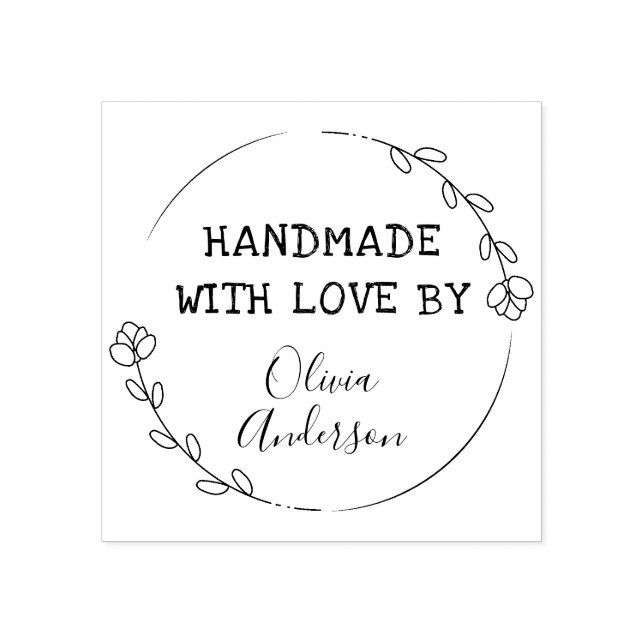 Stylish Personalised Handmade By Rubber Stamp (Imprint)