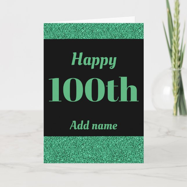 Stylish personalised happy birthday 100th card (Front)