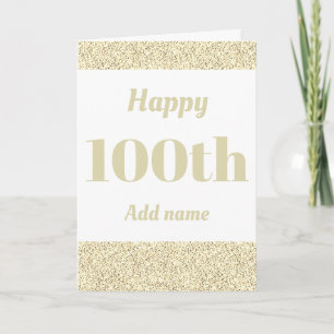 Stylish personalised happy birthday 100th card