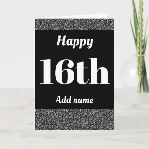 Stylish personalised happy birthday 16th card