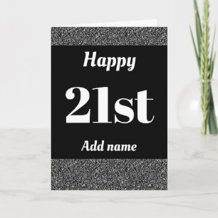 Stylish personalised happy birthday 21st card