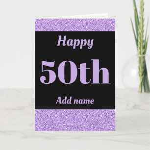 Stylish personalised happy birthday 50th card