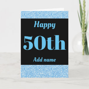 Stylish personalised happy birthday 50th card